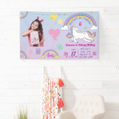 Eenhoorn Verjaardag Vinyl Banner - Aangepaste naam (Insitu)