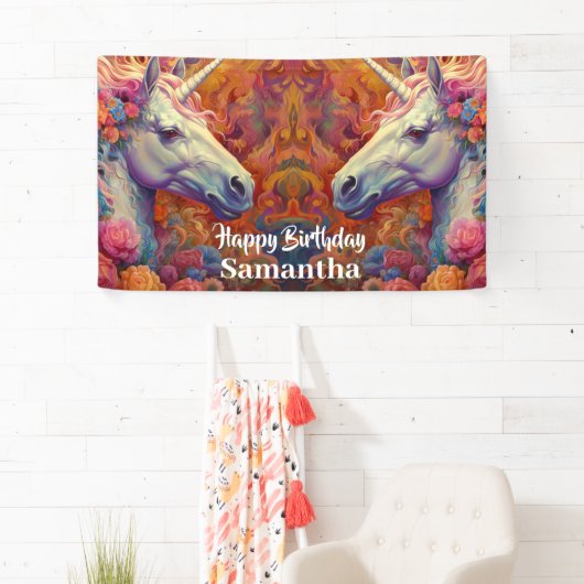 Eenhoorn Verjaardagsfeest Banner (Insitu)