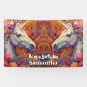 Eenhoorn Verjaardagsfeest Banner (Horizontaal)