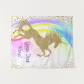 Eenhoorn Verjaardagsfeest Banner Achtergrond Wandkleed (Voorkant (horizontaal))
