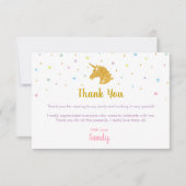 Eenhoorn verjaardagsfeest bedankkaart kaart (Voorkant)