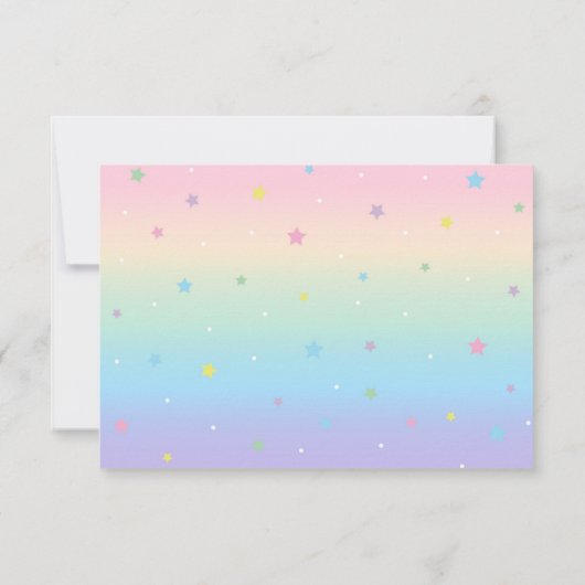 Eenhoorn verjaardagsfeest bedankkaart kaart (Achterkant)