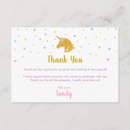 Eenhoorn verjaardagsfeest bedankkaart kaart