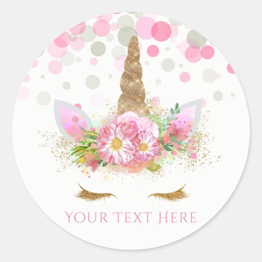 Eenhoorn Verjaardagsfeest Eenhoorn Gezicht Sticker (Voorkant)