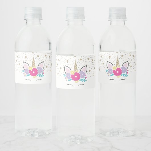 Eenhoorn Verjaardagsfeest Waterfles Labels Etiket (Flessen)