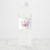 Eenhoorn Verjaardagsfeest Waterfles Labels Etiket (Voorkant)