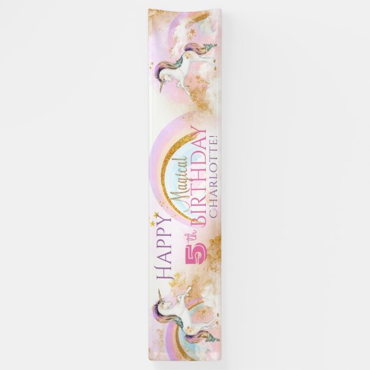  Eenhoorn Verjaardagsfeestbanners Spandoek (Verticaal)