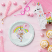 Eenhoorn Verjaardagsfeestje Borden Dark Skin Tone Papieren Bordje (Feest)