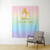 Eenhoorn Verjaardagsfeestje Foto Achtergrond Wandkleed (In situ)