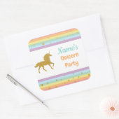 Eenhoorn Verjaardagsfeestje Glitter Meisje Kinder Vierkante Sticker (Envelop)