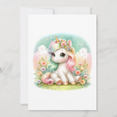 eenhoorn verjaardagsfeestje kaart (Achterkant)