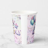 Eenhoorn Verjaardagsfeestje Meisje Paarse & Gouden Papieren Bekers (Rechts)