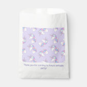 Eenhoorn verjaardagsfeestje Paarse Bedankzakje (Voorkant)