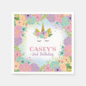 Eenhoorn Verjaardagsfeestje Papieren servetten (Voorkant)