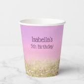 Eenhoorn Verjaardagsfeestje Roze en Lavendel Papieren Bekers (Achterkant)