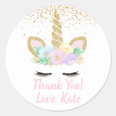 Eenhoorn Verjaardagsfeestje Sticker (Voorkant)