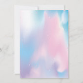 Eenhoorn verjaardagsfeestje uitnodiging (Achterkant)