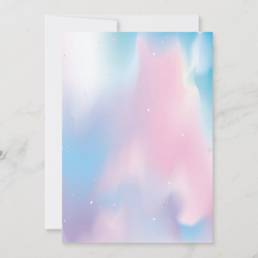 Eenhoorn verjaardagsfeestje uitnodiging (Achterkant)