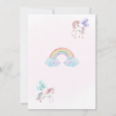 Eenhoorn verjaardagsfeestje uitnodiging magische d (Achterkant)