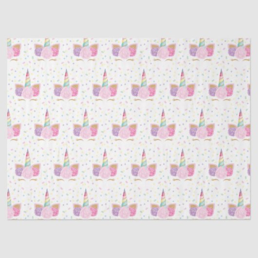 Eenhoorn Verjaardagspatroon Weefsel Papier (Voorkant)