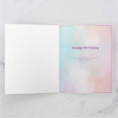 Eenhoorn Verjaardagstaart Gouden Horn Kaart (Binnen)