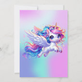 Eenhoorn Verjaardagsuitnodiging Eenhoorn Verjaarda Kaart (Achterkant)
