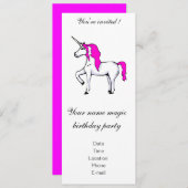 'Eenhoorn' verjaardagsuitnodiging Kaart (Voorkant / Achterkant)