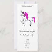 'Eenhoorn' verjaardagsuitnodiging Kaart (Voorkant)