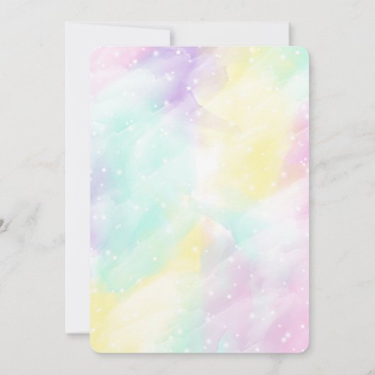 Eenhoorn Verjaardagsuitnodiging  Kaart (Achterkant)