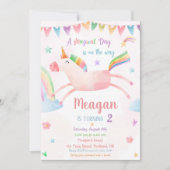 Eenhoorn verjaardagsuitnodiging Magische verjaarda Kaart (Voorkant)