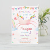 Eenhoorn verjaardagsuitnodiging Magische verjaarda Kaart (Staand voorkant)