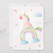 Eenhoorn verjaardagsuitnodiging Magische verjaarda Kaart (Achterkant)