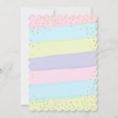 Eenhoorn Verjaardagsuitnodiging Roze Paarse Goud Kaart (Achterkant)