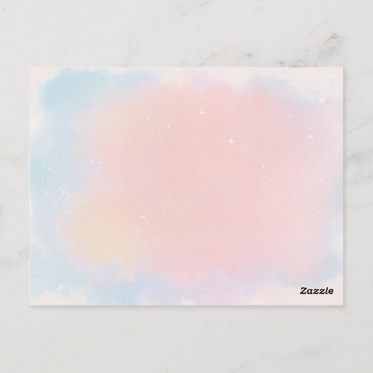 Eenhoorn verjaardagsuitnodiging, roze verjaardagsf briefkaart (Achterkant)