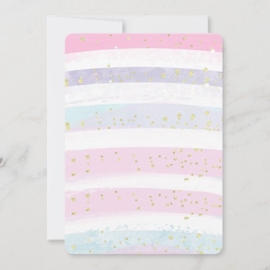 Eenhoorn Verjaardagsuitnodiging - Waterverf Kaart (Achterkant)