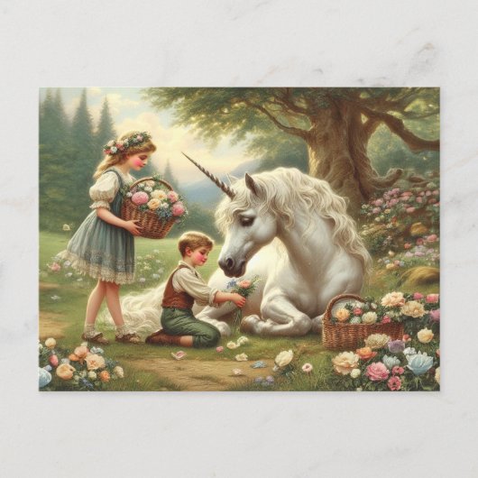  Eenhoorn Victoriaans Briefkaart (Voorkant)