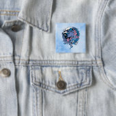 Eenhoorn Vierkante Button 5,1 Cm (In situ)