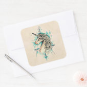 Eenhoorn Vierkante Sticker (Envelop)