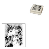 EENHOORN & VIOOLTJES, FANTASIE PAARD RUBBER STEMPE RUBBERSTEMPEL (Gestempeld)