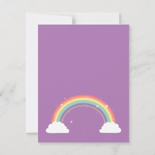 Eenhoorn Vliegen Over Regenboog Meisjes Verjaardag Kaart (Achterkant)