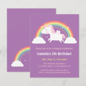 Eenhoorn Vliegen Over Regenboog Meisjes Verjaardag Kaart (Voorkant / Achterkant)