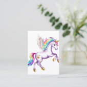 Eenhoorn Vliegende Waterverf Visitekaartje (Staand voorkant)
