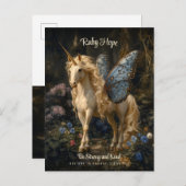 Eenhoorn Vlinder Vleugels Woorden bemoediging Briefkaart (Voorkant / Achterkant)