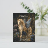 Eenhoorn Vlinder Vleugels Woorden bemoediging Briefkaart (Staand voorkant)