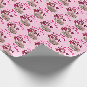 eenhoorn vlinders bloemen gepersonaliseerd cadeaupapier