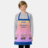 Eenhoorn Vlinders Bloemen Schattige Gepersonalisee Schort (Gedragen)