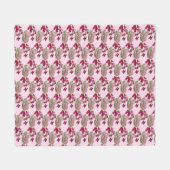 Eenhoorn Vlinders En Bloemen    Fleece Deken (Voorkant (Horizontaal))
