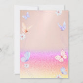 Eenhoorn Vlinders Glitter Baby shower Kaart (Achterkant)