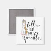 Eenhoorn Volg je innerlijke sparkle (kleur) party Magneet (Voorkant / Achterkant)
