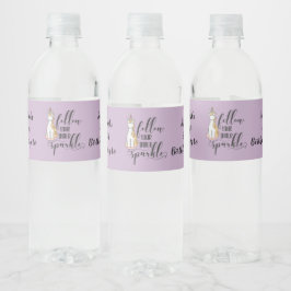 Eenhoorn Volg je innerlijke sparkle (kleur) party Waterfles Etiket